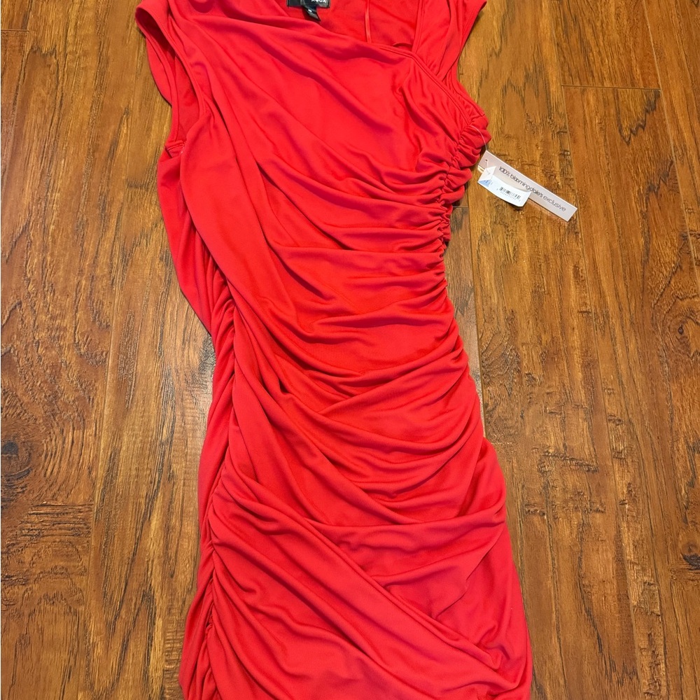 Aqua One Shoulder Red Dress